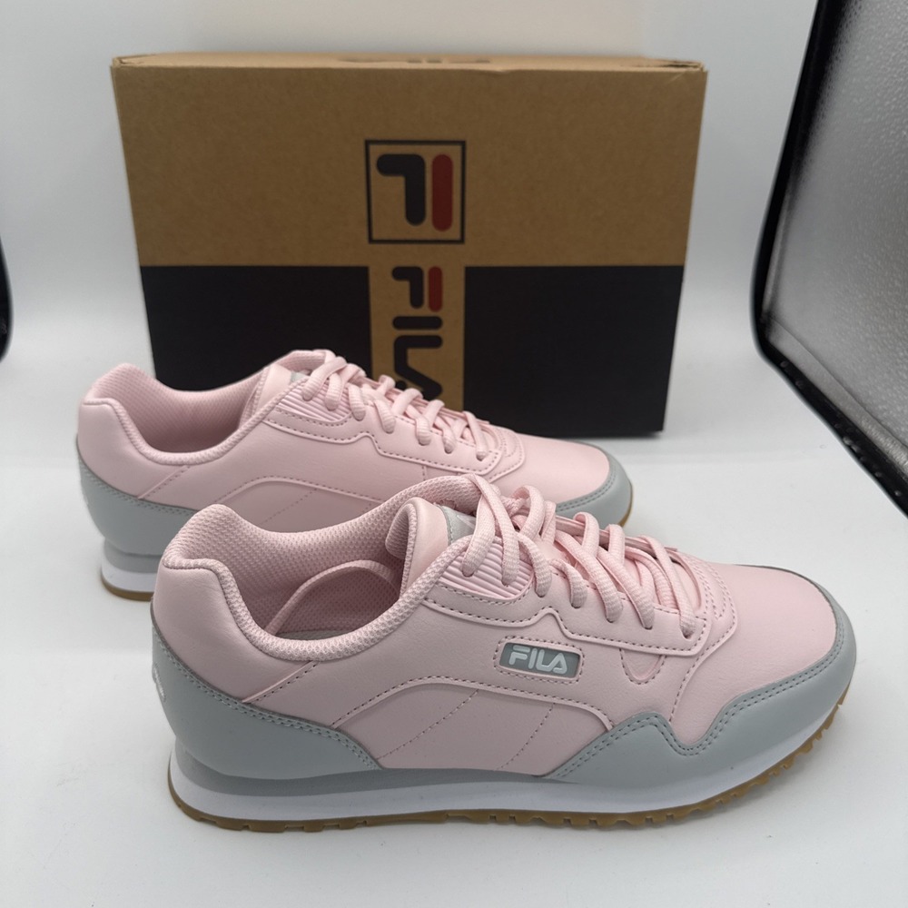 FILA Cress Distress Women's Sz 8 Sneakers Pink Gray Lace Up Tennis Shoes NWB‎